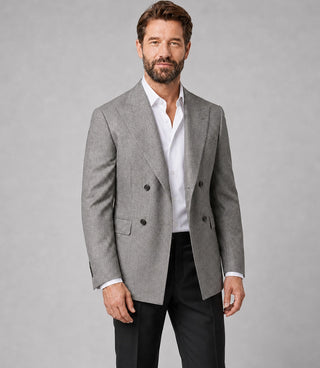 Shop Men's Grey Double Breasted Business Suit - Suit Heritage