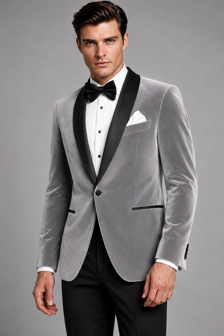 Shop Men's Grey Velvet Tuxedo - Suit Heritage