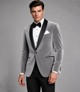 Shop Men's Grey Velvet Tuxedo - Suit Heritage