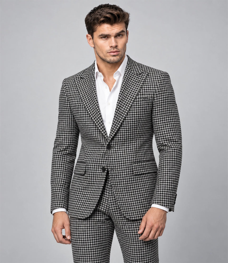 Shop Men's Houndstooth Wool Blend 2 Piece Suit - Suit Heritage