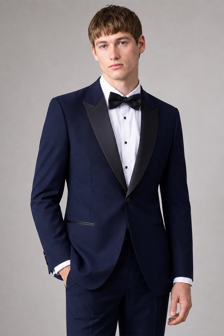 Shop Men's Midnight Navy Peak Lapel Tuxedo - Suit Heritage