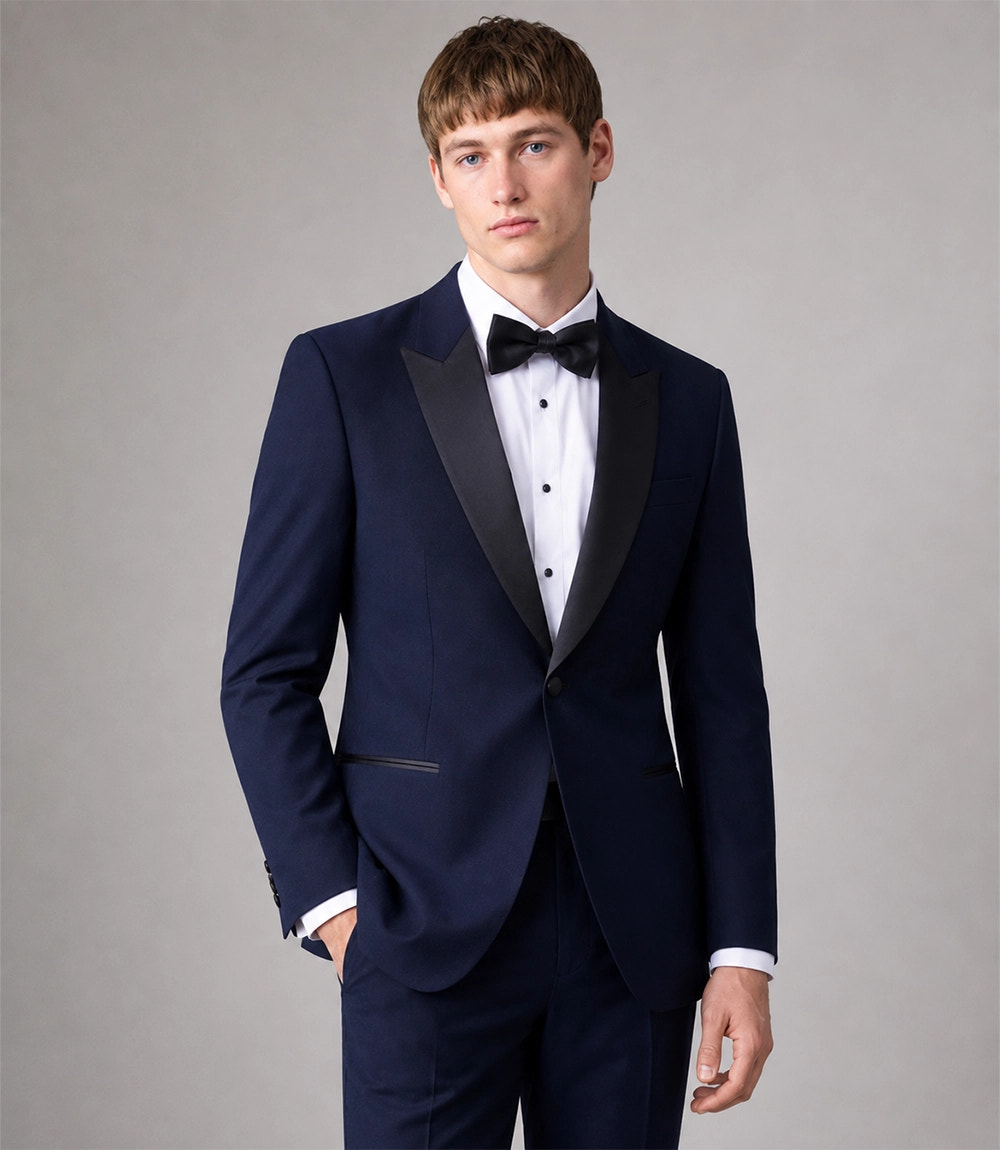 Shop Men's Midnight Navy Peak Lapel Tuxedo - Suit Heritage