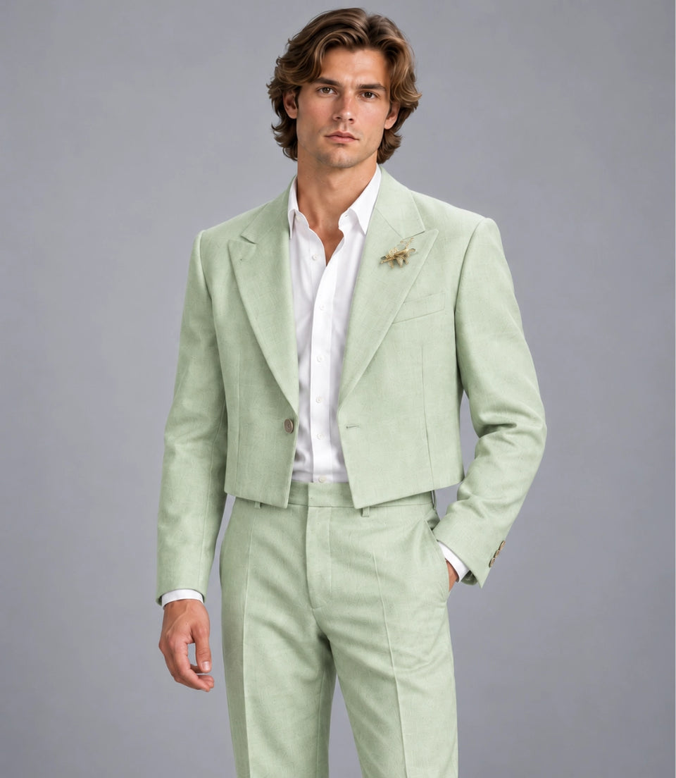 Shop Men's Mint Green Cropped Suit -  Suit Heritage