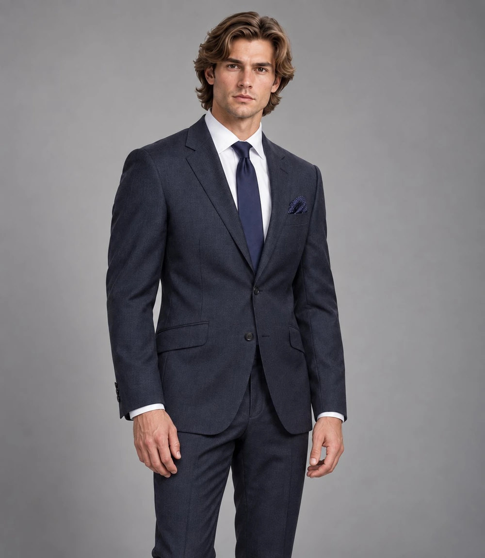Shop Men's Navy Cotton 2 Piece Suit -  Suit Heritage