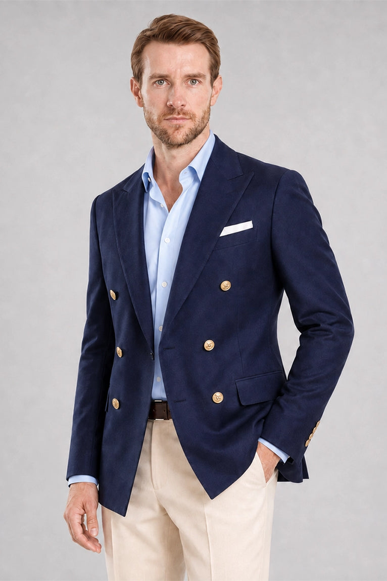 Shop Men's Navy Double Breasted 2 Piece Suit - Suit Heritage