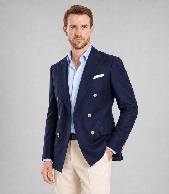 Shop Men's Navy Double Breasted 2 Piece Suit - Suit Heritage