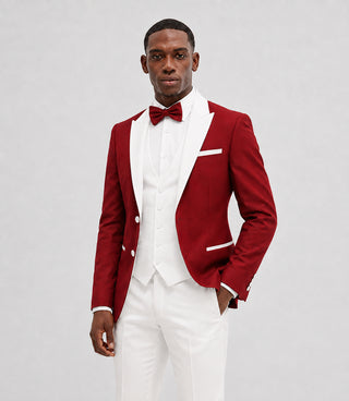 Shop Men's Red and White 3 Piece Tuxedo - Suit Heritage