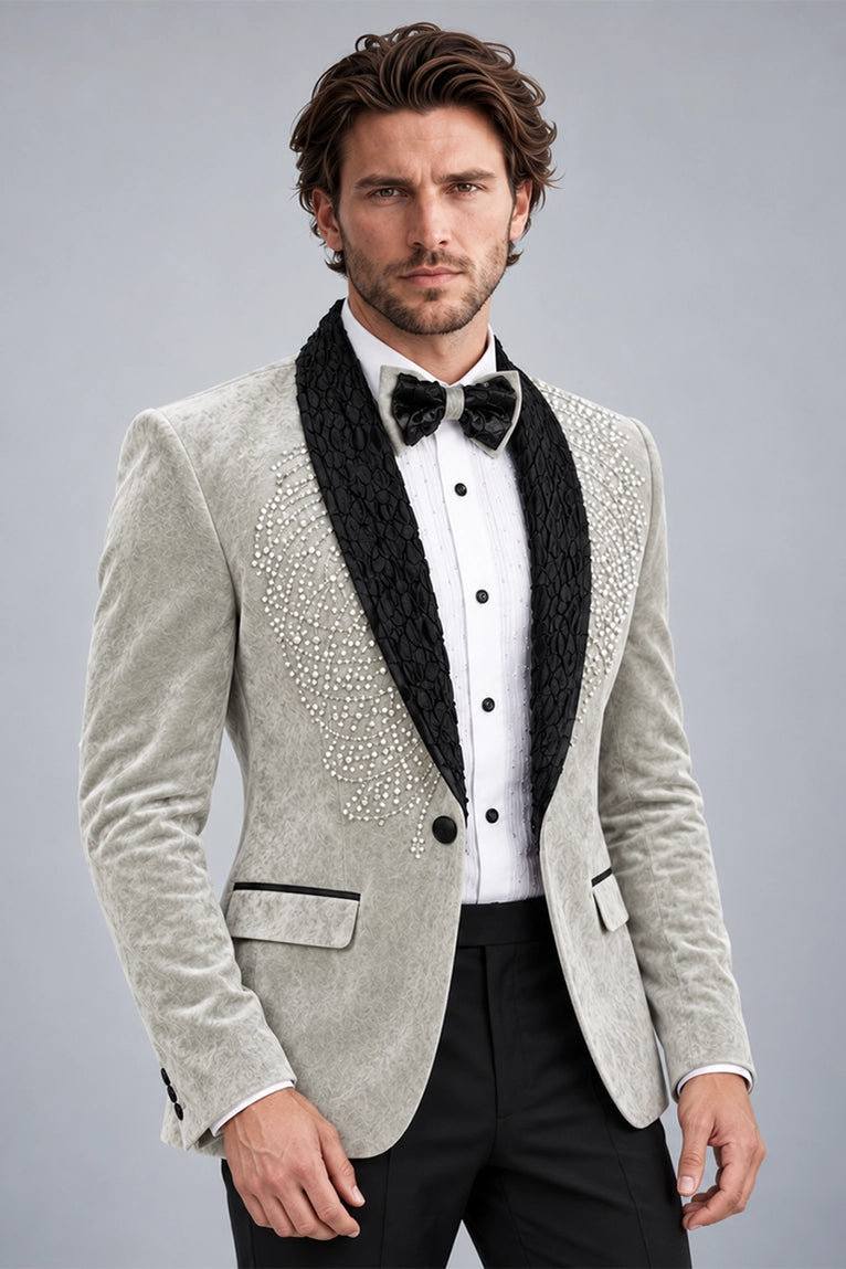 Shop Men's Sage Green Embroidered Velvet Tuxedo - Suit Heritage
