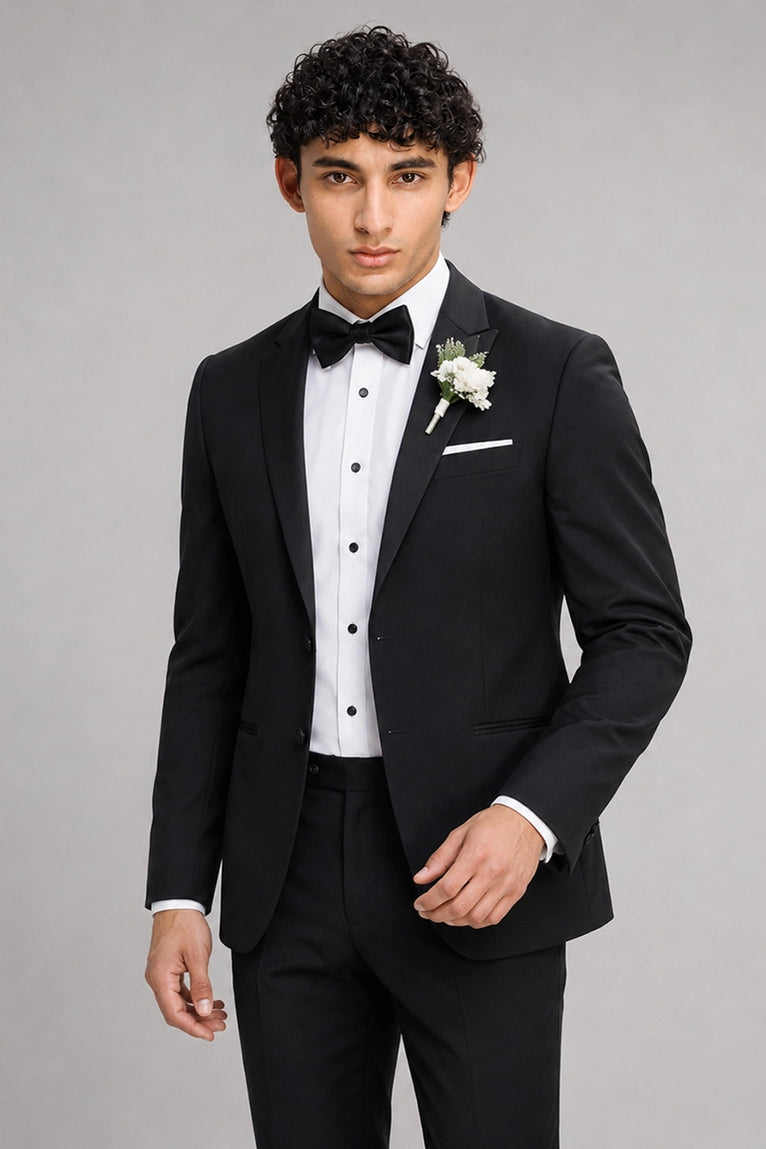 Shop Men's Solid Black Groomsmen Suit  -  Suit Heritage