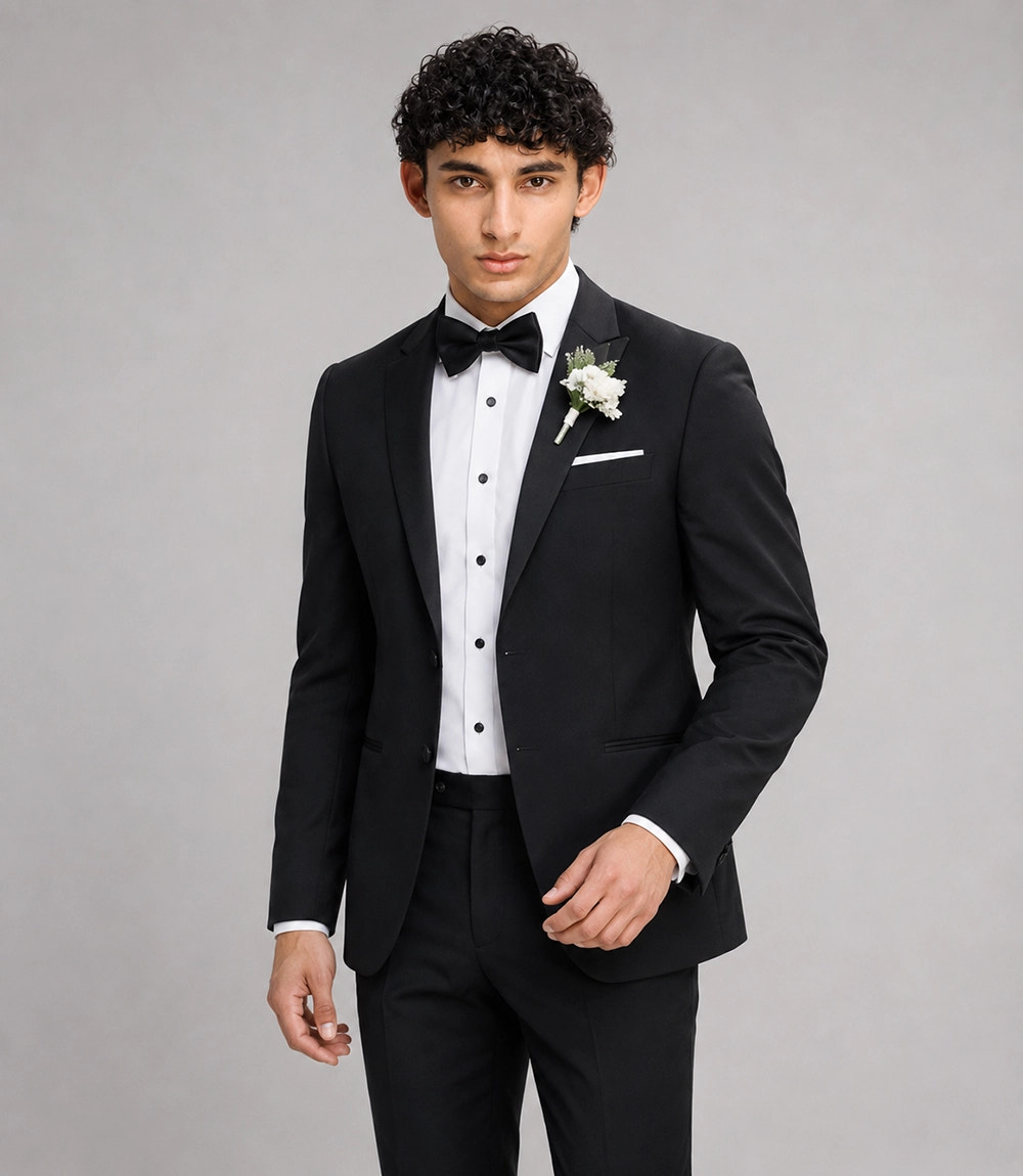 Shop Men's Solid Black Groomsmen Suit  -  Suit Heritage