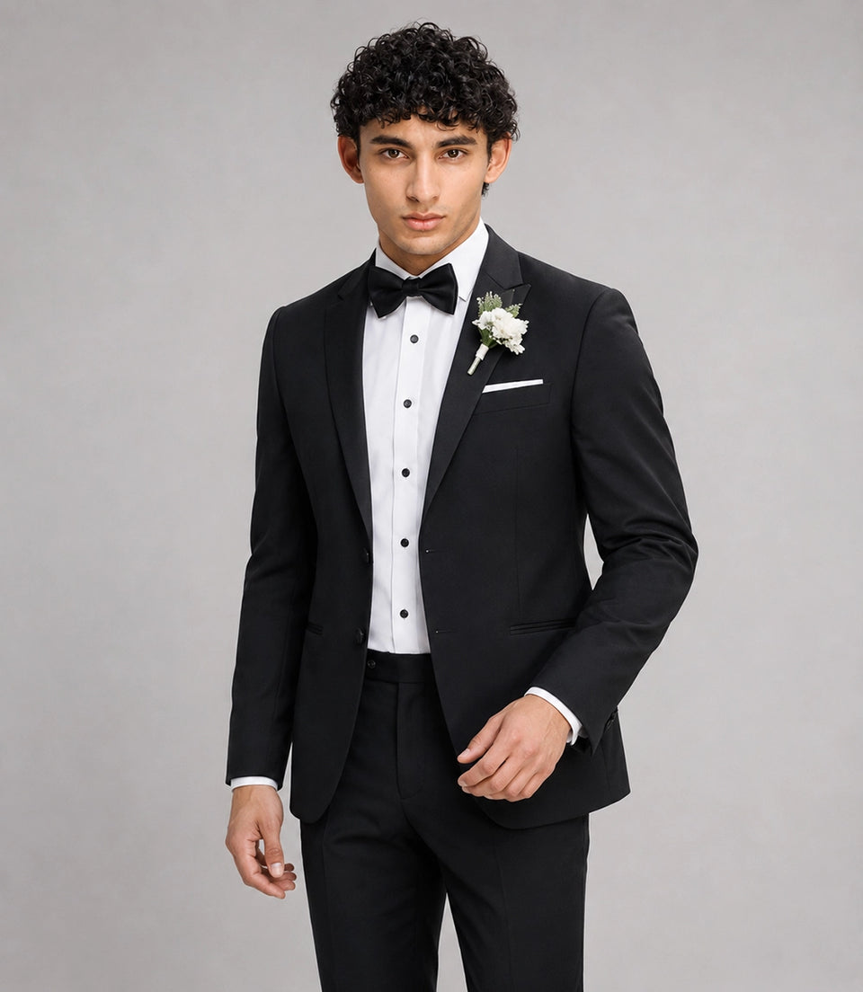 Shop Men's Solid Black Groomsmen Suit  -  Suit Heritage