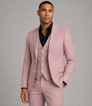 Shop Men's Solid Pink Polyester 3 Piece Suit - Suit Heritage