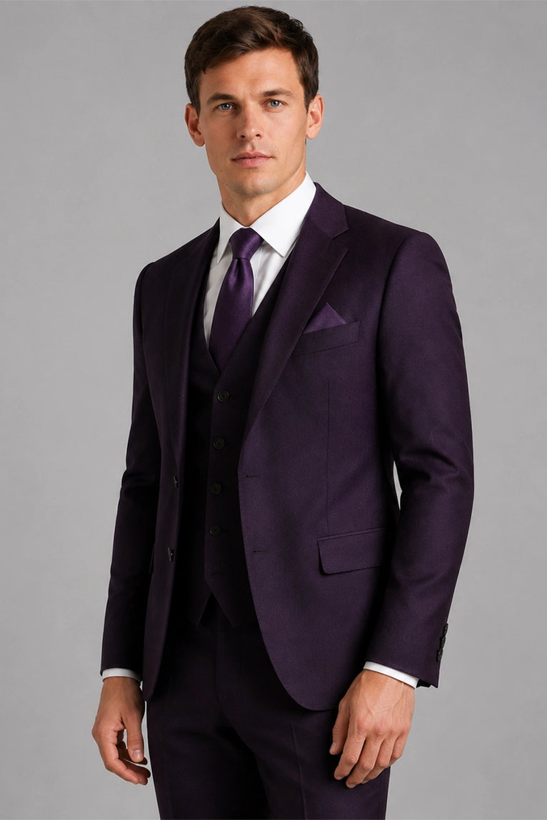 Shop Men's Tailored Purple Wedding 3 Piece Suit - Suit Heritage