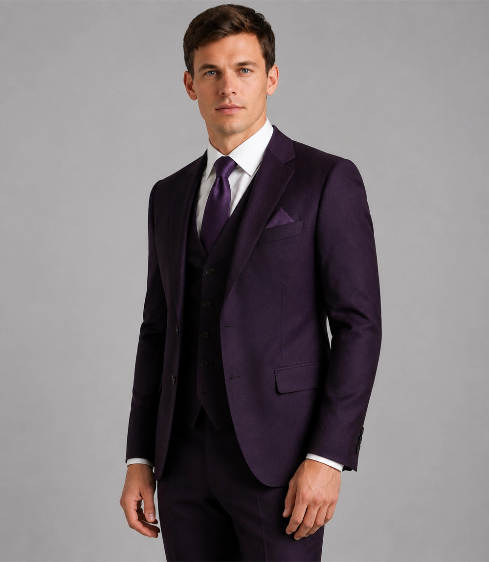 Shop Men's Tailored Purple Wedding 3 Piece Suit - Suit Heritage