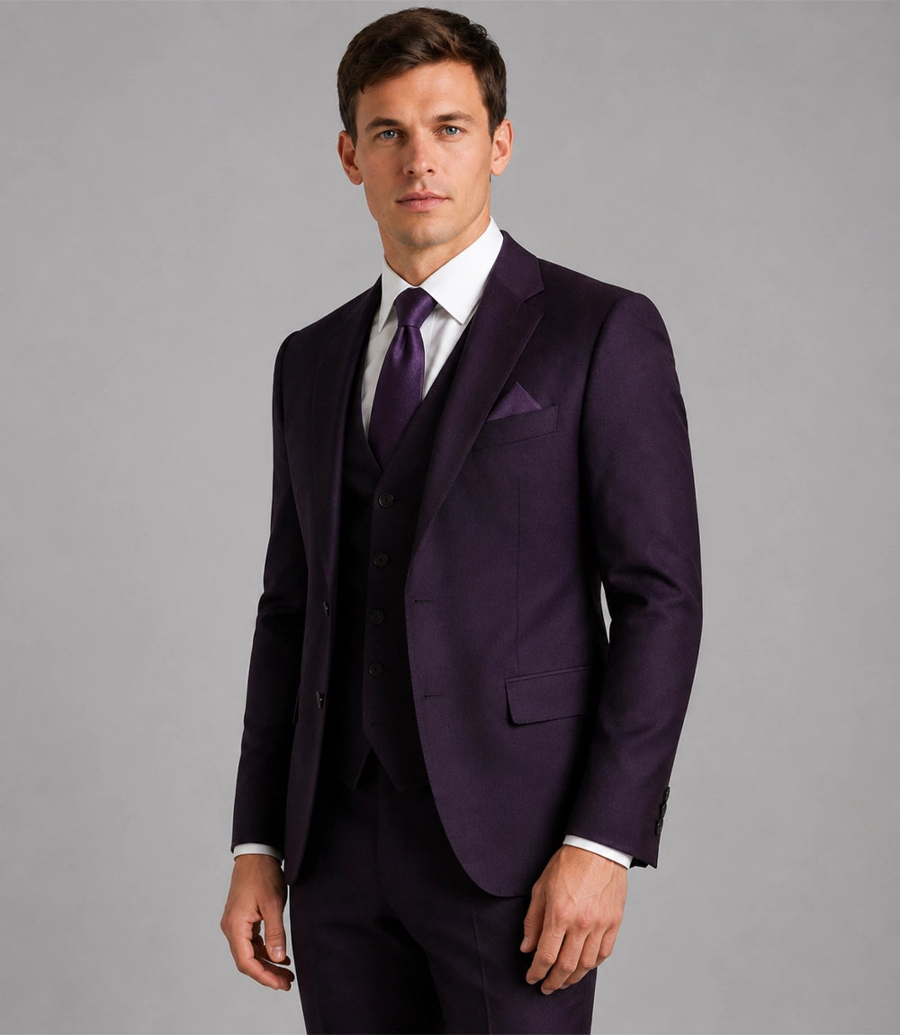 Shop Men's Tailored Purple Wedding 3 Piece Suit - Suit Heritage