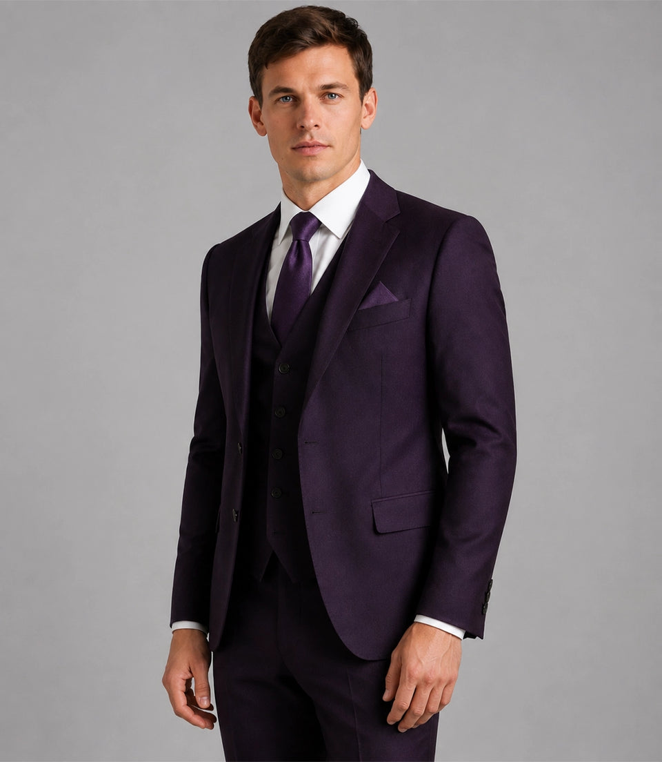 Shop Men's Tailored Purple Wedding 3 Piece Suit - Suit Heritage
