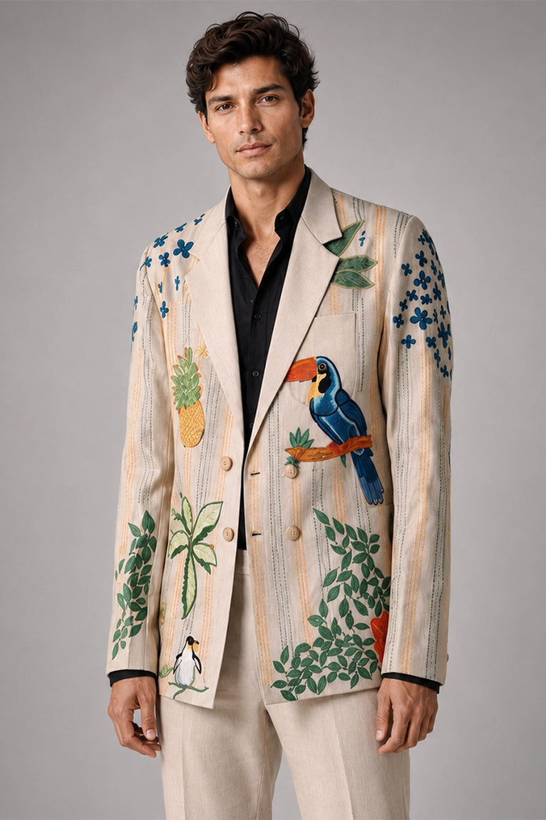 Men's Tropical Hand Embroidered Suit - Suit Heritage