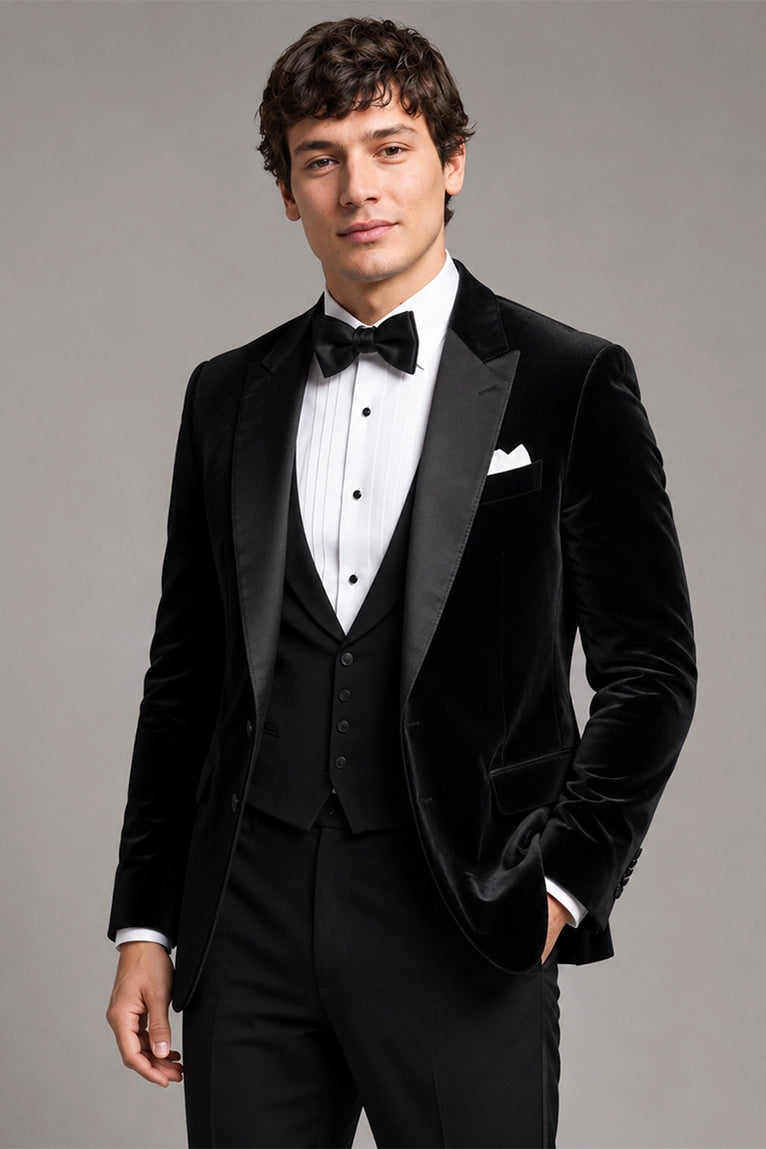 Shop Men's Velvet Black Tie Event Tuxedo -Suit Heritage