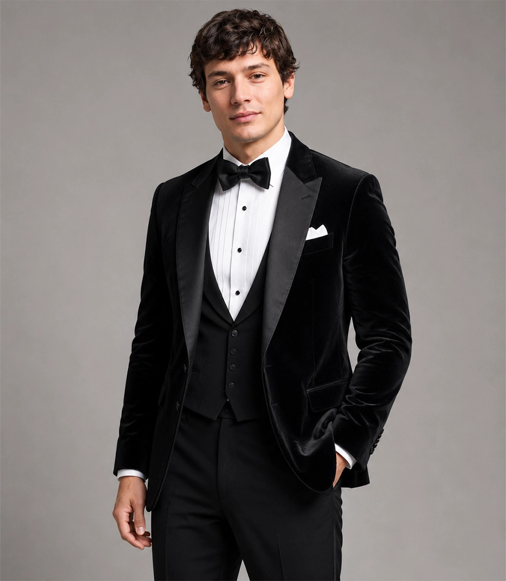 Shop Men's Velvet Black Tie Event Tuxedo -Suit Heritage