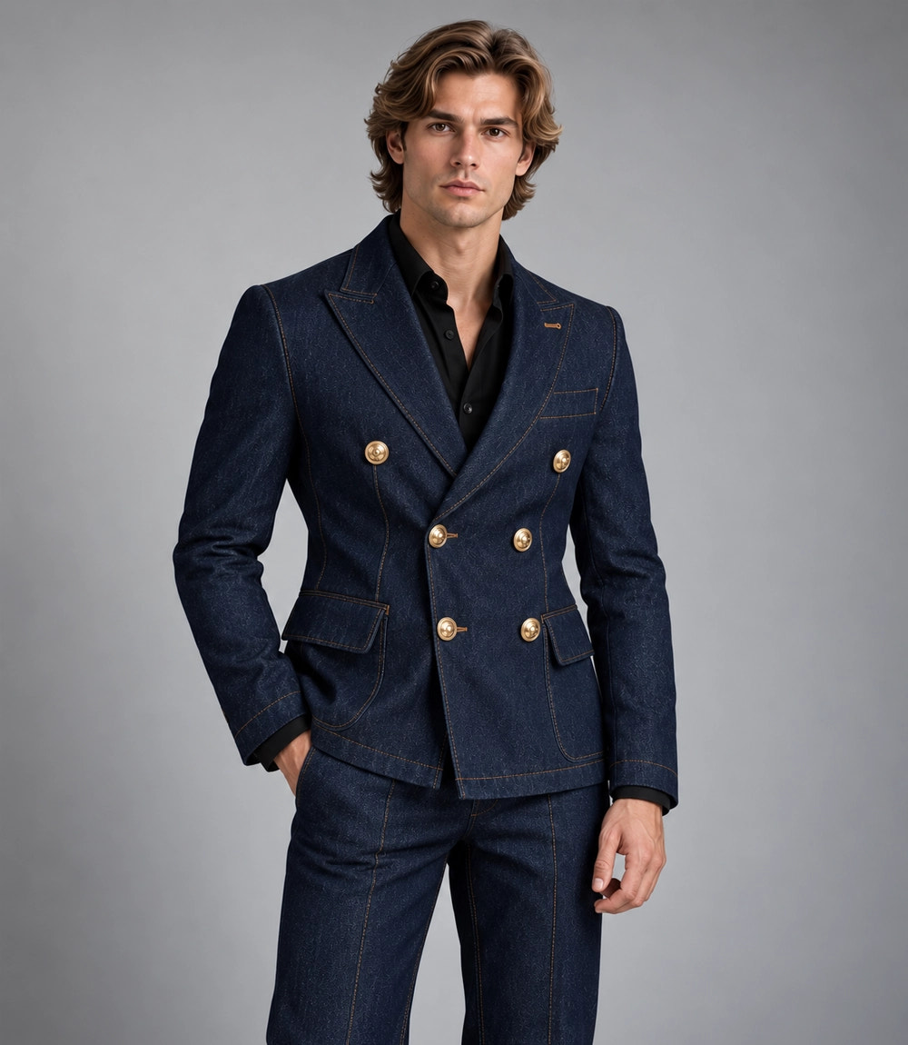 Men's Vintage Denim Suit - Suit Heritage