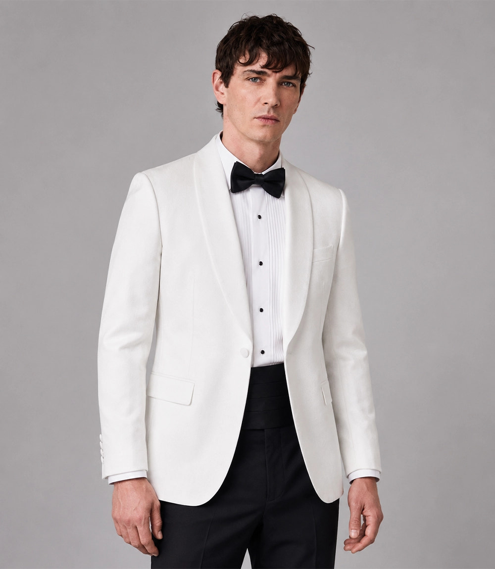 Shop Men's White Shawl Lapel Dinner Jacket - Suit Heritage