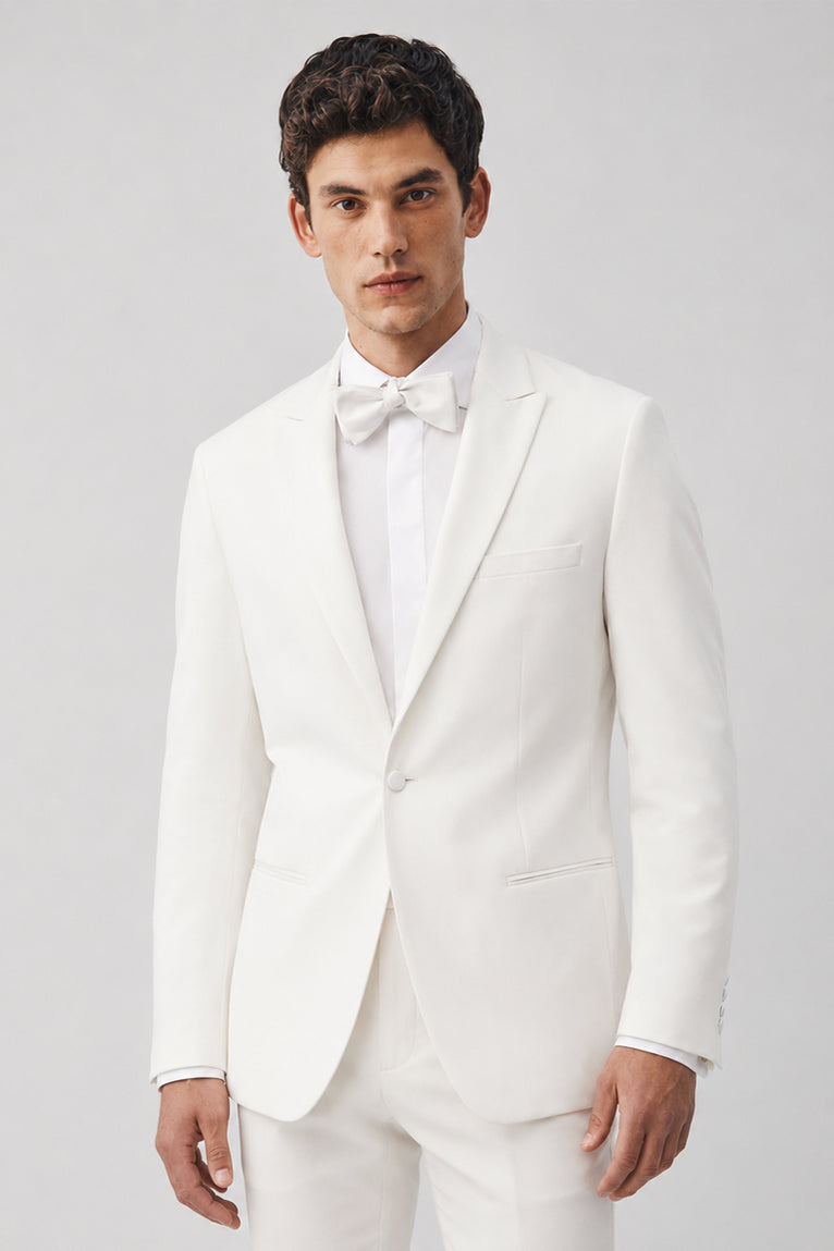 Shop Men's White Terry Rayon Formal Tuxedo - Suit Heritage