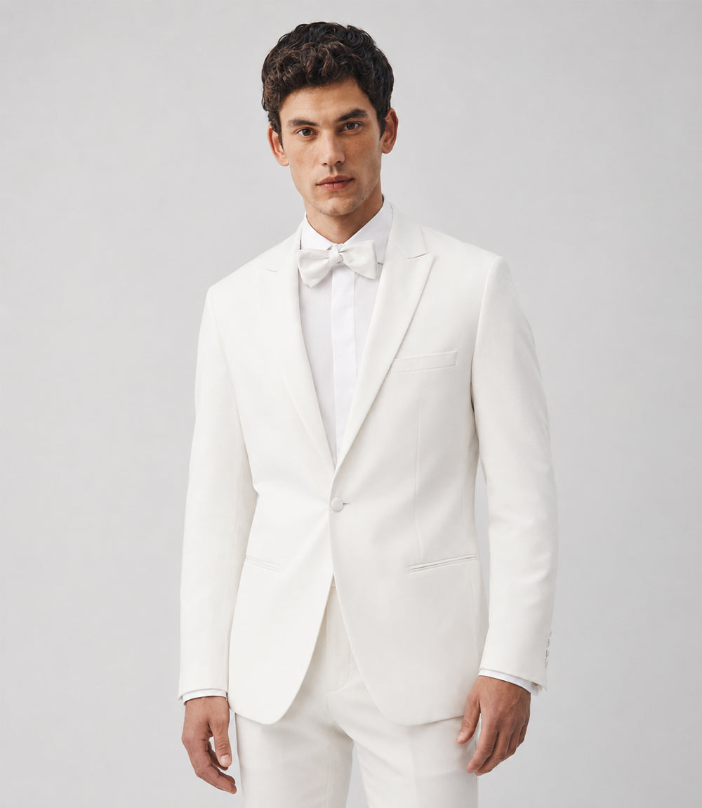 Shop Men's White Terry Rayon Formal Tuxedo - Suit Heritage