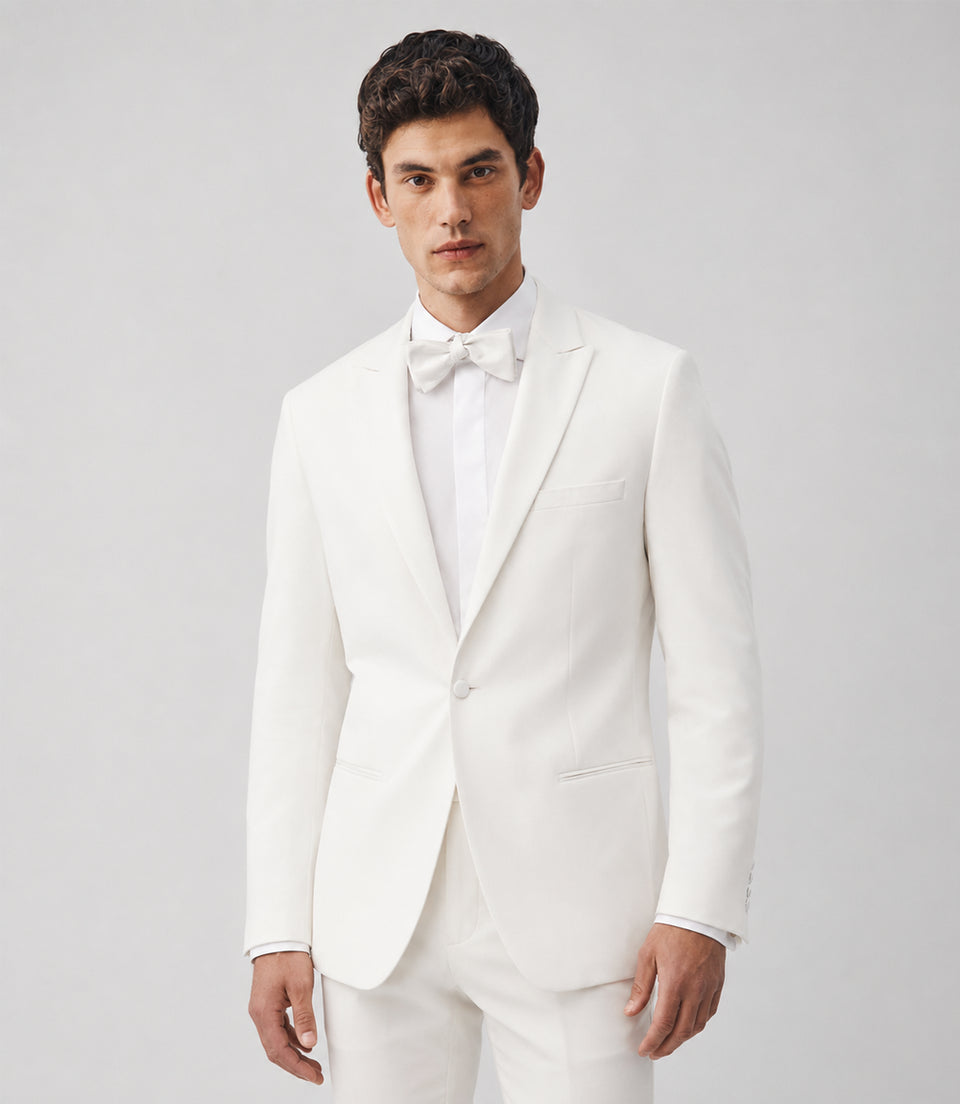 Shop Men's White Terry Rayon Formal Tuxedo - Suit Heritage
