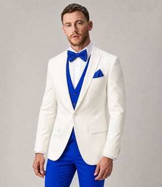 Shop Men's White and Blue Wedding Tuxedo - Suit Heritage