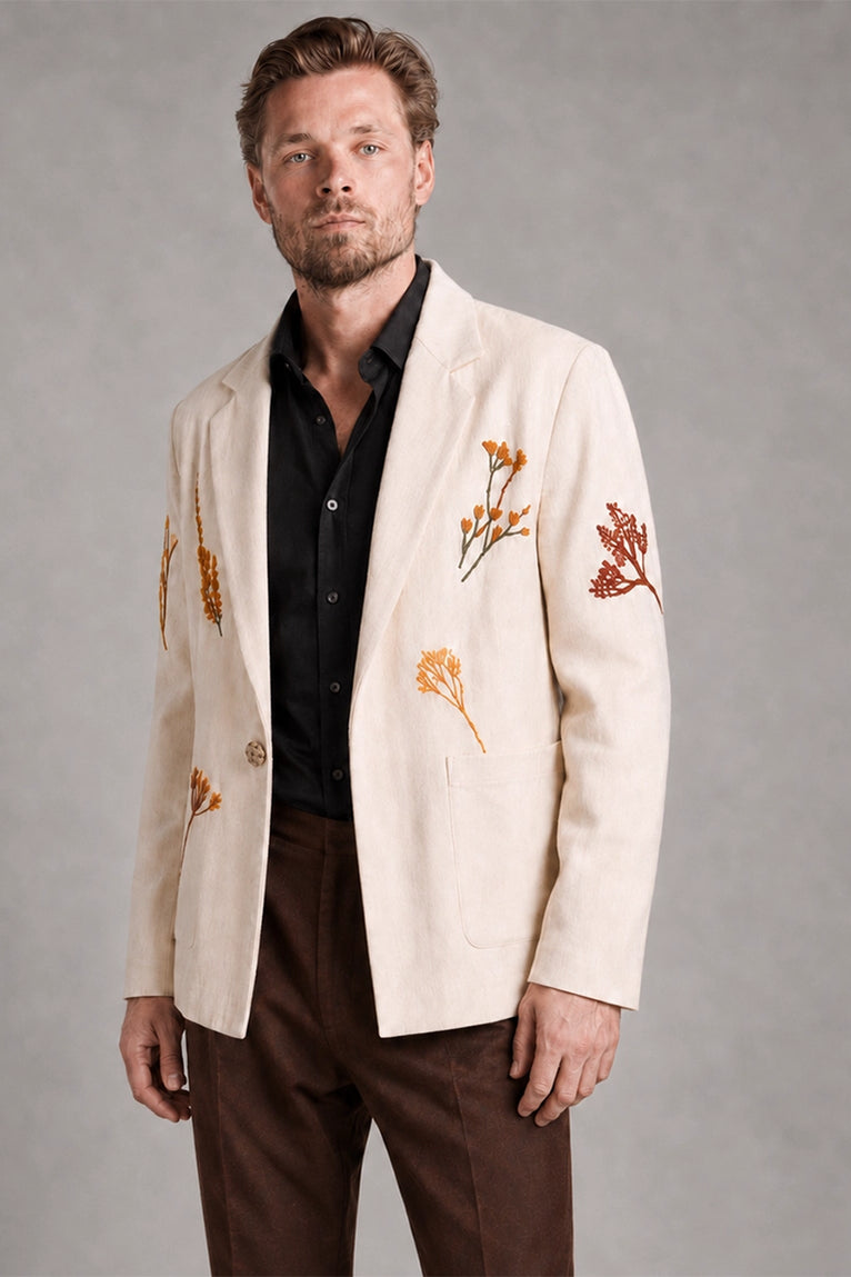 Shop Men's Wild Flowers Hand Embroidered Resort Suit - Suit Heritage