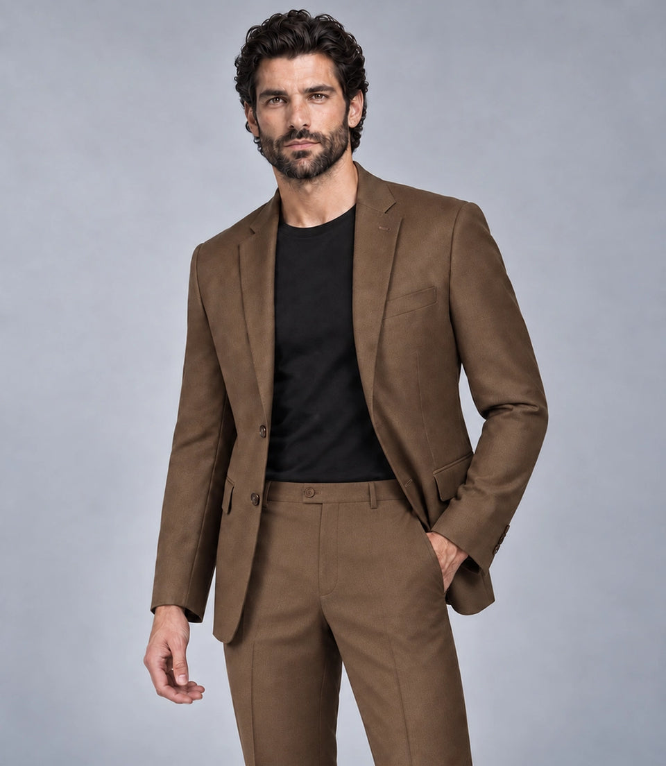 Shop Men's Wool Brown 2 Piece Suit - Suit Heritage