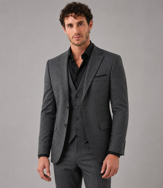 Shop Men's Wool Plaid Grey 3 Piece Suit - Suit Heritage