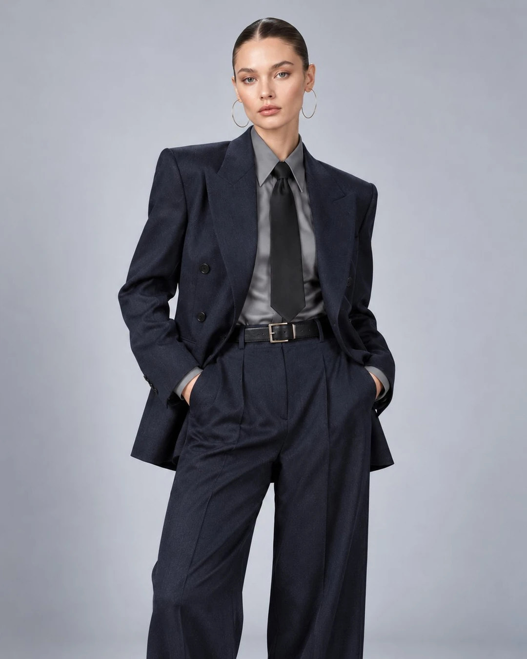 Shop Vintage Women's Navy Oversized Pantsuit  -  Suit Heritage