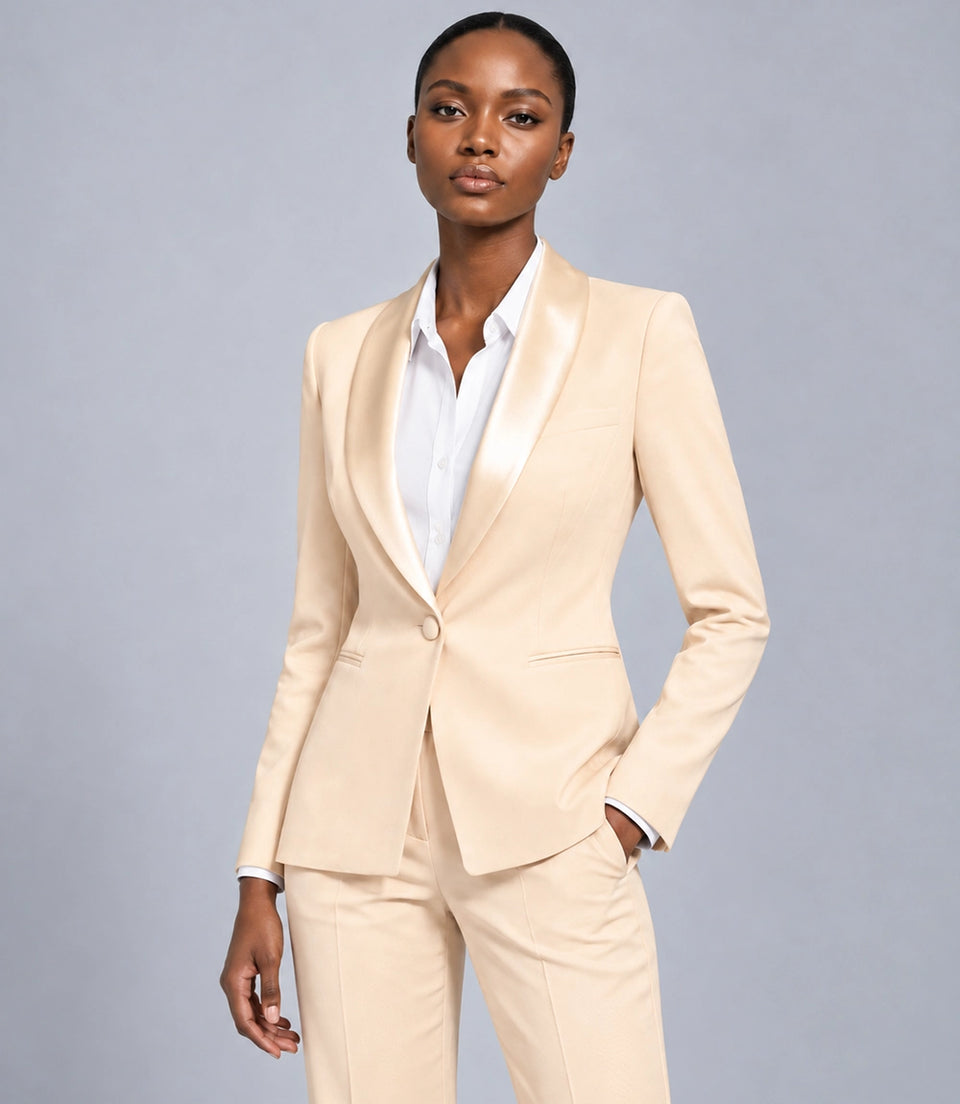 Shop Women's Beige Formal Tuxedo -  Suit Heritage