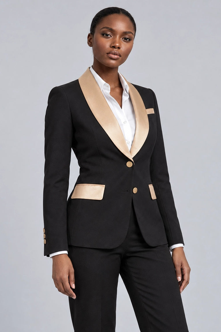Shop Women's Black Shawl Lapel Tuxedo -  Suit Heritage