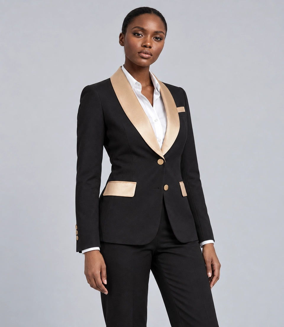 Shop Women's Black Shawl Lapel Tuxedo -  Suit Heritage