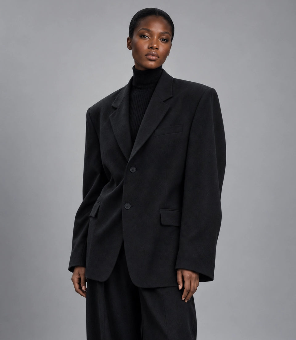 Shop Women's Black Wool Baggy Suit -  Suit Heritage