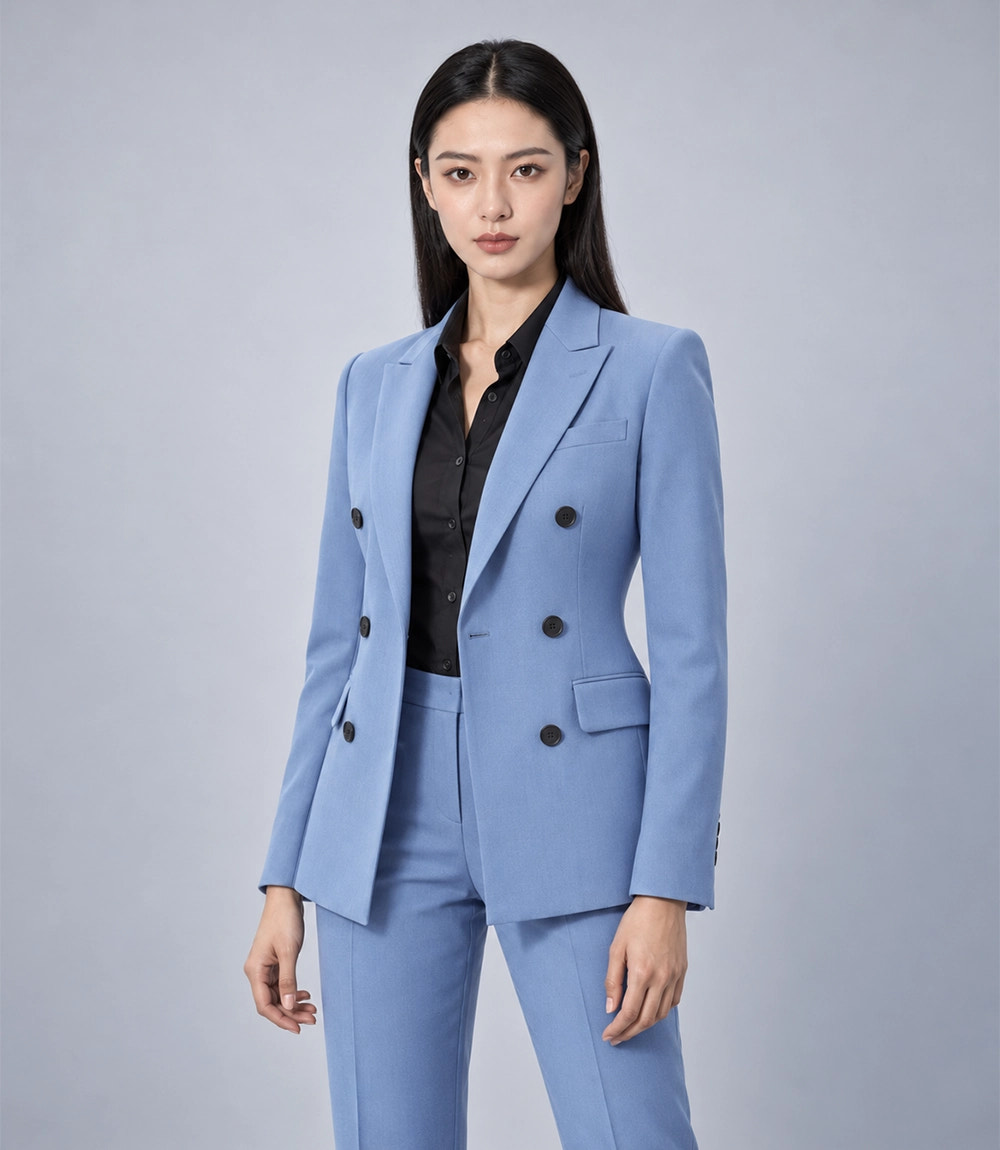Shop Women's Blue Double Breasted 2 Piece Suit - Suit Heritage