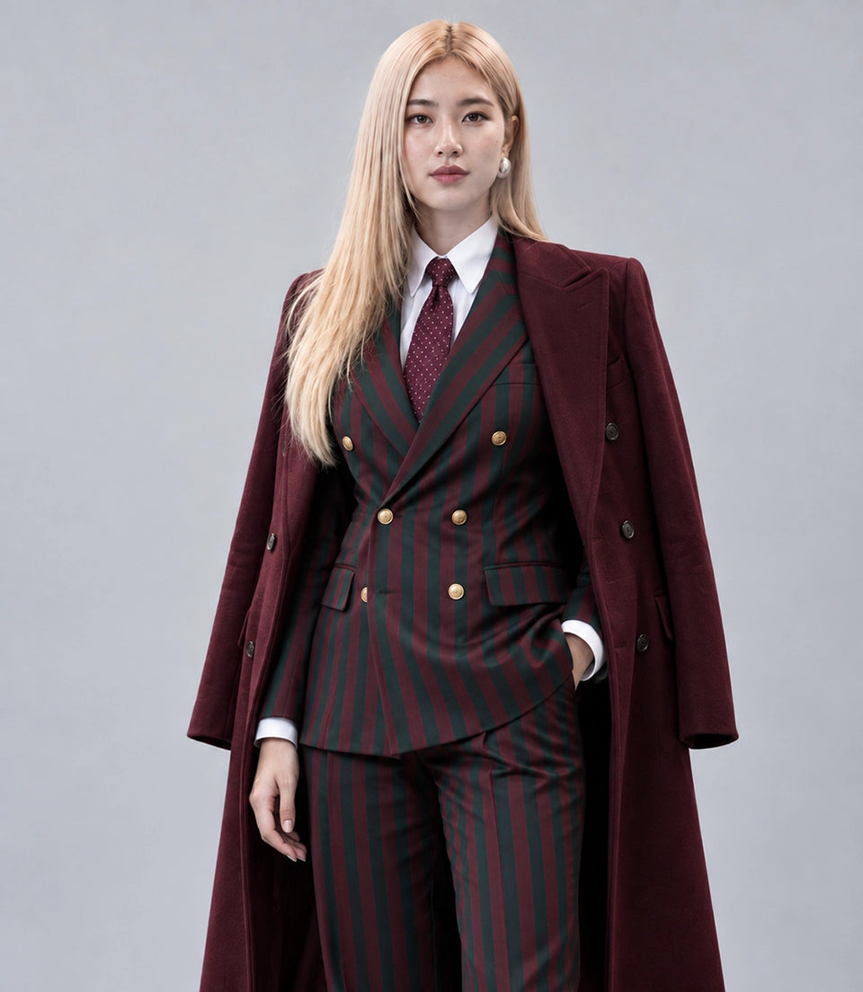 Shop Women's Double Breasted Wool Overcoat - Suit Heritage