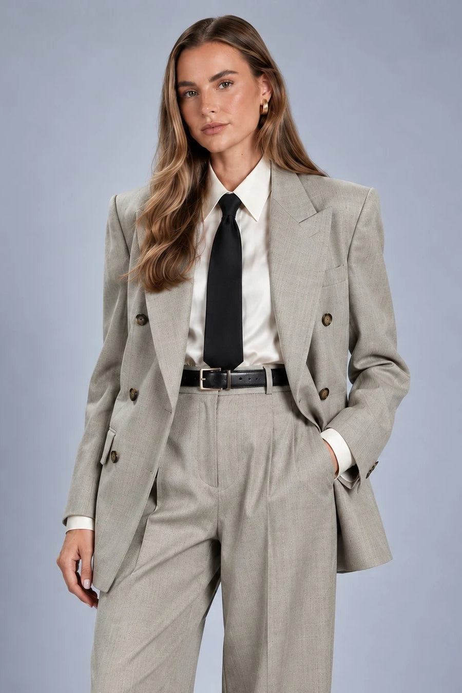 Shop Women's Greige oversized Suit  -  Suit Heritage