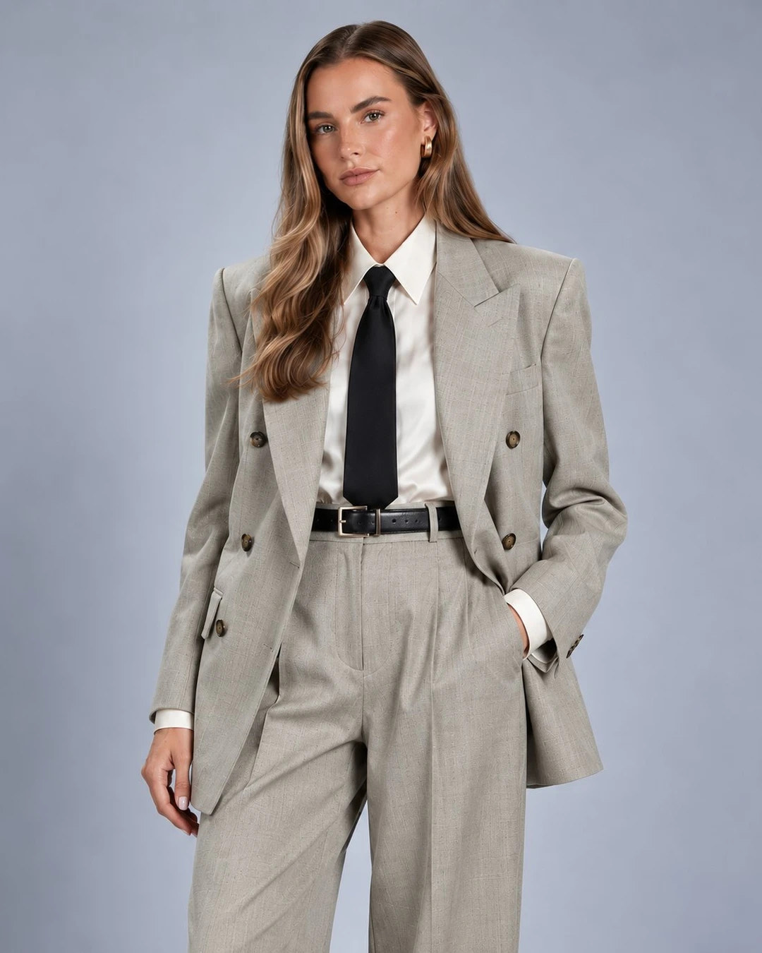 Shop Women's Greige oversized Suit  -  Suit Heritage
