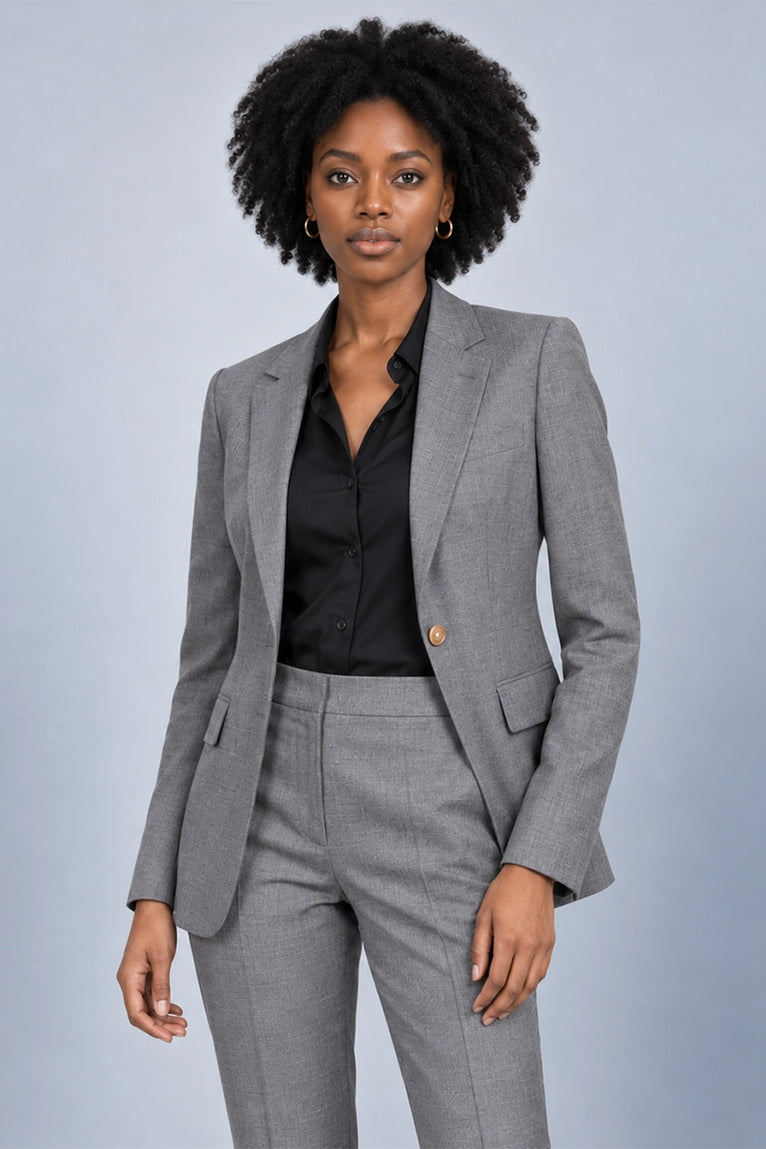 Shop Women's Grey Wool Blend 2 Piece Suit - Suit Heritage