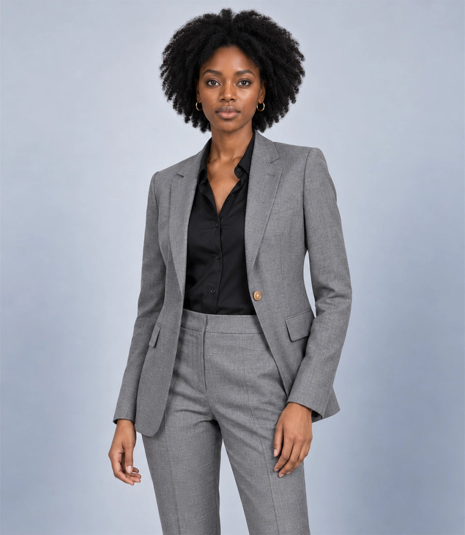 Shop Women's Grey Wool Blend 2 Piece Suit - Suit Heritage