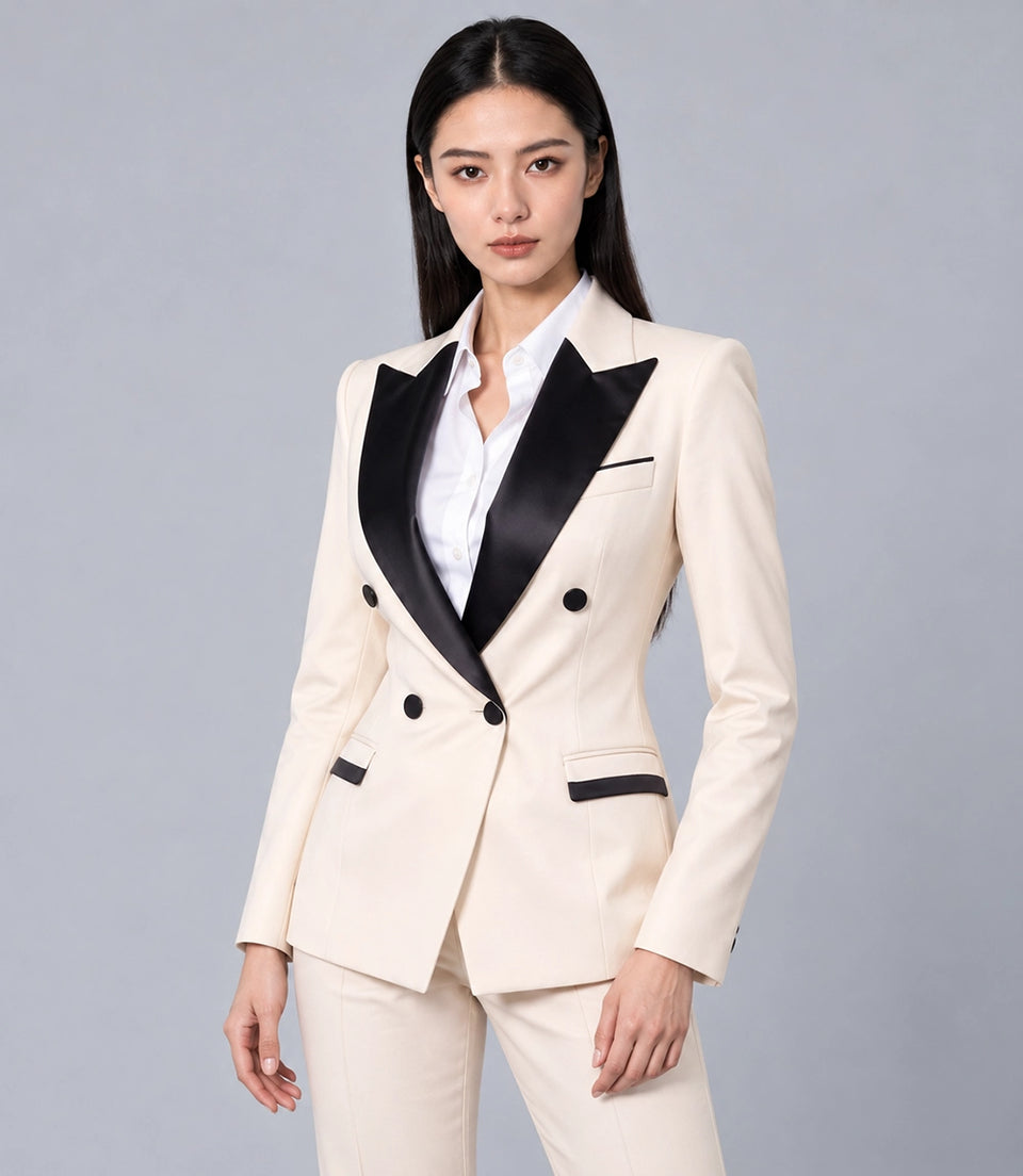 Shop Women's Ivory Peak Lapel Formal Tuxedo -  Suit Heritage