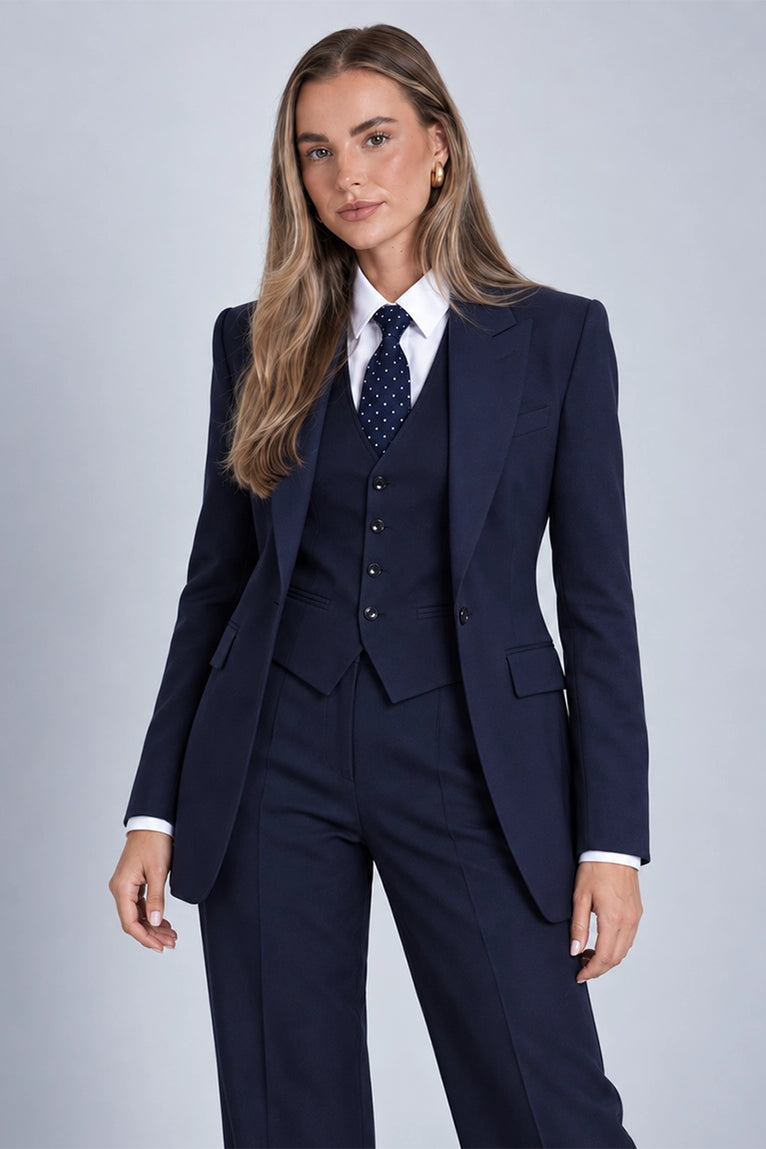 Shop Women's Navy Blue 3 Piece Suit - Suit Heritage