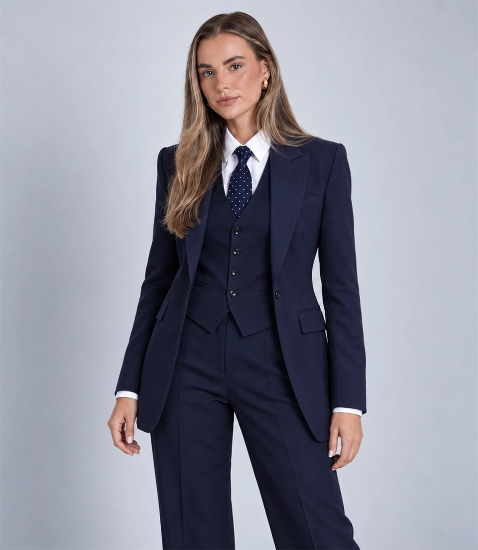 Shop Women's Navy Blue 3 Piece Suit - Suit Heritage