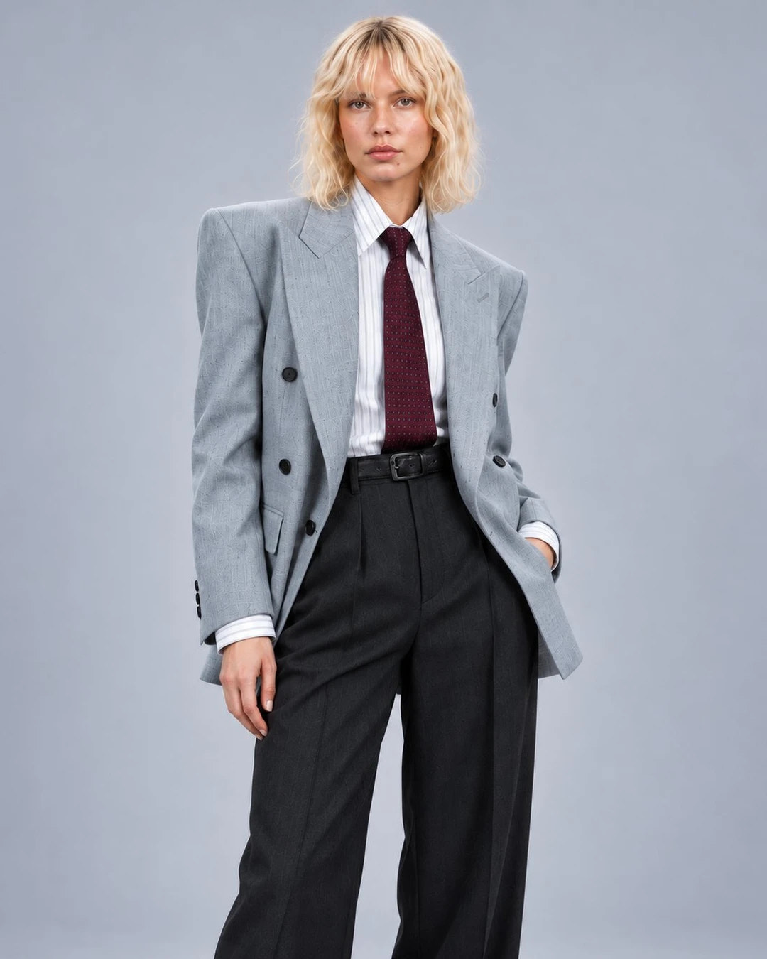 Shop Women's Powder Blue Relaxed Fit Suit -  Suit Heritage