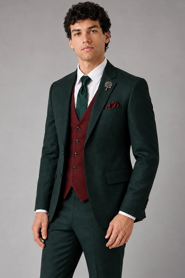 Shops Men's Tailored Green Formal Wedding 3 Piece Suit - Suit Heritage