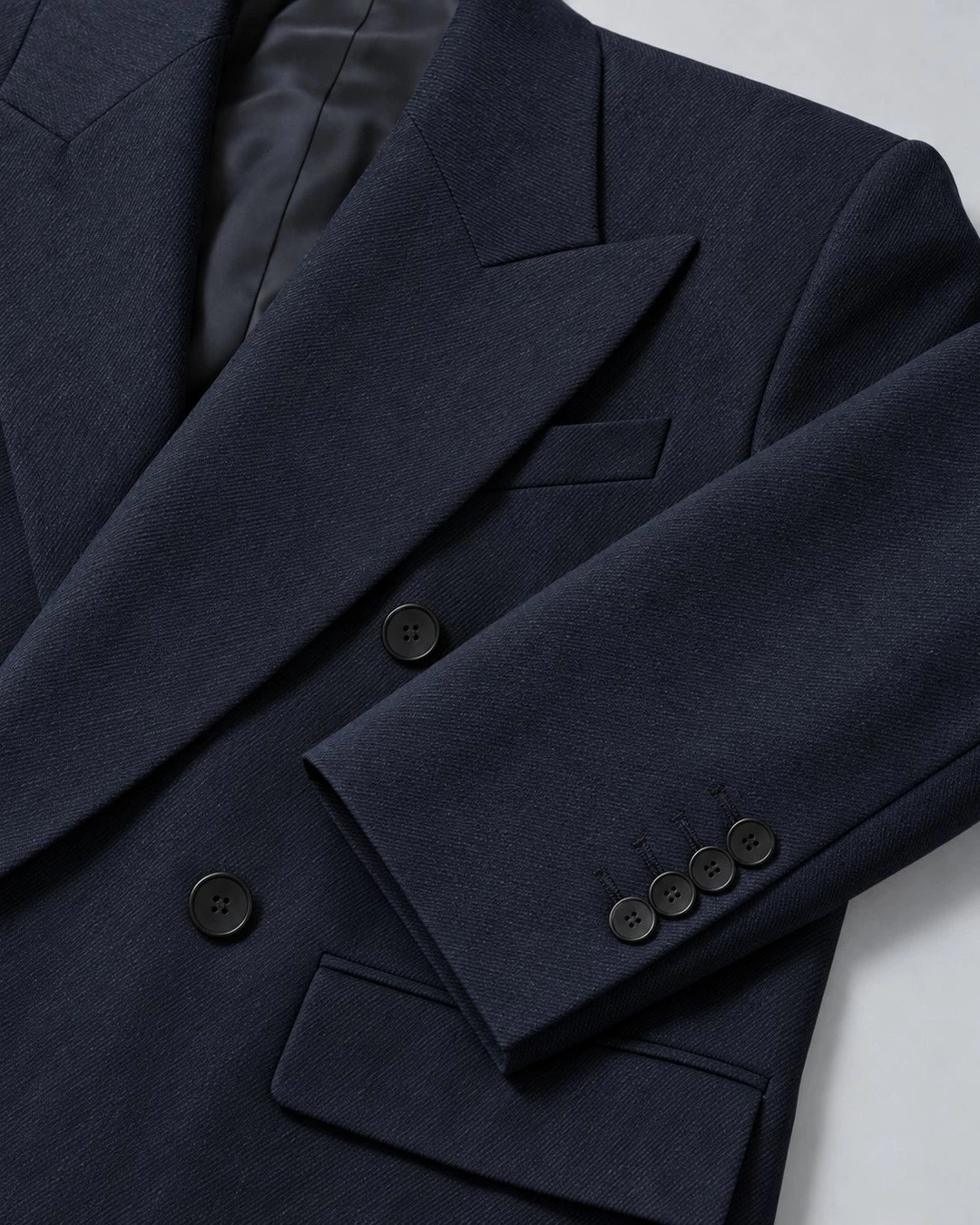Vintage Women's Navy Oversized Pantsuit Fabric -  Suit Heritage