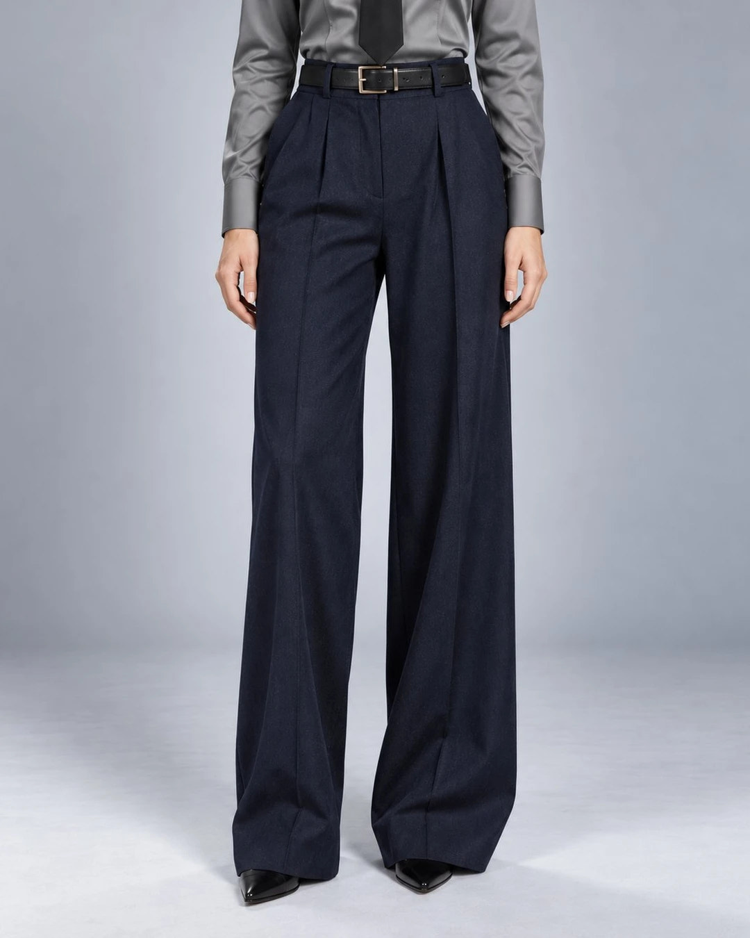 Vintage Women's Navy Oversized Pantsuit Pant -  Suit Heritage